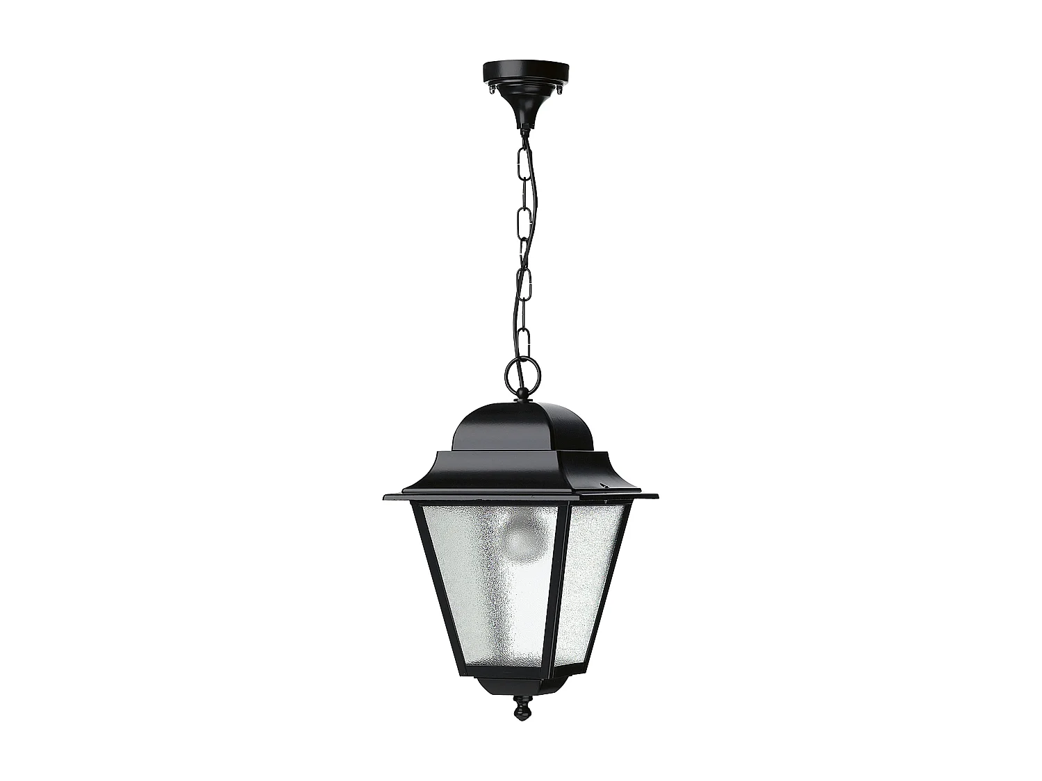ELITE 4 plafondlamp klassieke stijl - H 70 cm - E27 42W - mat glas - aluminium - zwart - IP55