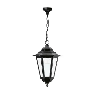 ELITE 6 plafondlamp klassieke stijl – H 85 cm – E14 70W – Transparant glas – IP44 – aluminium en zwart ELITE 6 plafondlamp klassieke stijl – H 85 cm – E14 70W – Transparant glas – IP44 – aluminium en zwart