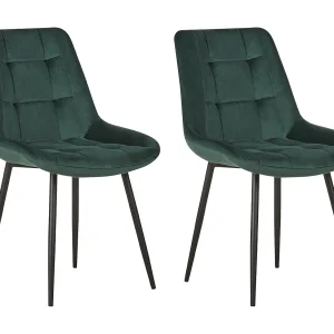 Eetkamerstoel set van 2 fluweel groen MELROSE Eetkamerstoel set van 2 fluweel groen MELROSE