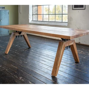 Eettafel – Bruin Hout – 220 x 100 cm – WOODY Eettafel – Bruin Hout – 220 x 100 cm – WOODY