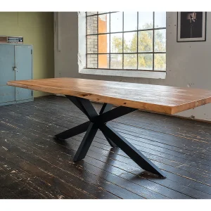Eettafel – Bruin Hout – 240 x 100 cm – SELVA Eettafel – Bruin Hout – 240 x 100 cm – SELVA