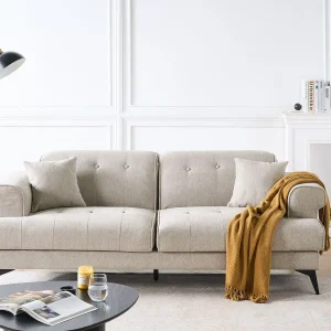 Driezitsbank stof taupe SKIVE