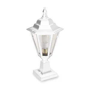 ELITE 6 Außenleuchte im klassischen Stil – Höhe 63 cm x Breite 31 cm – E27 42 W – Mattglas – IP44 – Aluminium und Weiß ELITE 6 Außenleuchte im klassischen Stil – Höhe 63 cm x Breite 31 cm – E27 42 W – Mattglas – IP44 – Aluminium und Weiß