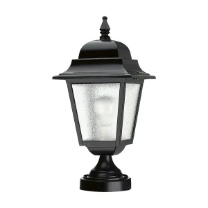 ELITE 4 Außenleuchte im klassischen Stil – H. 37 cm – E27 42W – Mattglas – Aluminium – Schwarz – IP55 ELITE 4 Außenleuchte im klassischen Stil – H. 37 cm – E27 42W – Mattglas – Aluminium – Schwarz – IP55