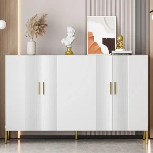 Dressoir 160x35x100cm – 4 deuren – spaanplaat – Wit Dressoir 160x35x100cm – 4 deuren – spaanplaat – Wit