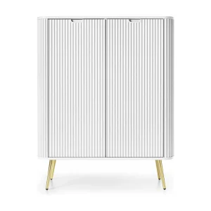 Dressoir – 103 cm – Hoog dressoir met 2 deuren – wit met gouden poten – ZOVA Dressoir – 103 cm – Hoog dressoir met 2 deuren – wit met gouden poten – ZOVA