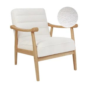 Fauteuil LEKNES Bouclé Gebroken wit