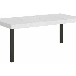 Uitschuifbare tafel 160/420×90 cm Everyday Premium wit essen antraciet poten Uitschuifbare tafel 160/420×90 cm Everyday Premium wit essen antraciet poten