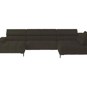 Ecksofa PLAZA-U Stof SOLAR Hoekbank Incl. Comfortabele Rugleuning Lang Rechts 216cm Kort Links 177cm U-Vorm 385x99x216cm BRONS Ecksofa PLAZA-U Stof SOLAR Hoekbank Incl. Comfortabele Rugleuning Lang Rechts 216cm Kort Links 177cm U-Vorm 385x99x216cm BRONS