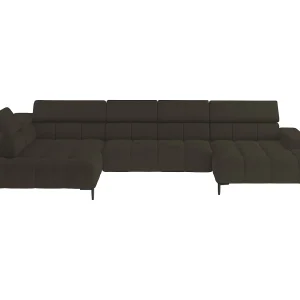 Ecksofa PLAZA-U Stof SOLAR Hoekbank Incl. Comfortabele Rugleuning Lang Links 216cm Kort Rechts 177cm U-Vorm 385x99x216cm BRONS Ecksofa PLAZA-U Stof SOLAR Hoekbank Incl. Comfortabele Rugleuning Lang Links 216cm Kort Rechts 177cm U-Vorm 385x99x216cm BRONS