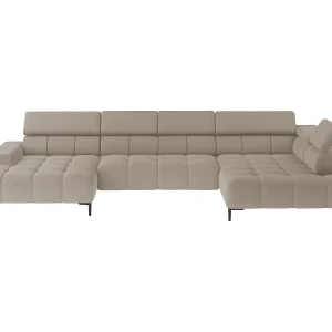 Ecksofa PLAZA-U Stof SOLAR Hoekbank Incl. Comfortabele Rugleuning Lang Rechts 216cm Kort Links 177cm U-Vorm 385x99x216cm CRÈME Ecksofa PLAZA-U Stof SOLAR Hoekbank Incl. Comfortabele Rugleuning Lang Rechts 216cm Kort Links 177cm U-Vorm 385x99x216cm CRÈME