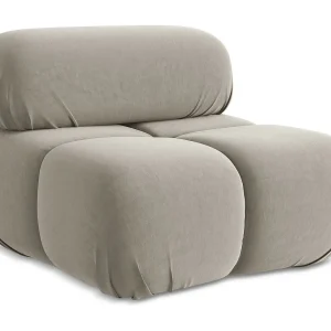 Fauteuil van Taupe flueel – LOKUA Fauteuil van Taupe flueel – LOKUA