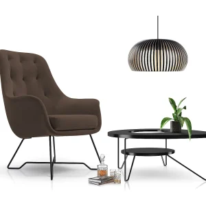 EZO Fauteuil Comfortabele Moderne Designerfauteuil Ergonomische Vulling Stabiele Poten PUR Schuim Comfort Stof 72x83x101cm BRUIN EZO Fauteuil Comfortabele Moderne Designerfauteuil Ergonomische Vulling Stabiele Poten PUR Schuim Comfort Stof 72x83x101cm BRUIN