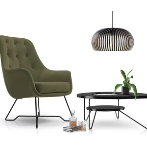 EZO Fauteuil Comfortabele Moderne Designerfauteuil Ergonomische Vulling Stabiele Poten PUR Schuim Comfort Stof 72x83x101cm MUNTGROEN EZO Fauteuil Comfortabele Moderne Designerfauteuil Ergonomische Vulling Stabiele Poten PUR Schuim Comfort Stof 72x83x101cm MUNTGROEN