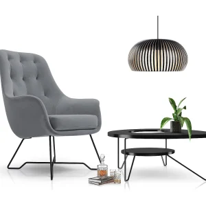 EZO Fauteuil Comfortabele Moderne Designerfauteuil Ergonomische Vulling Stabiele Poten PUR Schuim Comfort Stof 72x83x101cm GRIJS EZO Fauteuil Comfortabele Moderne Designerfauteuil Ergonomische Vulling Stabiele Poten PUR Schuim Comfort Stof 72x83x101cm GRIJS