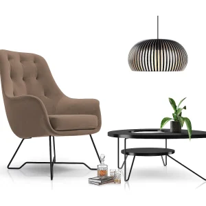 EZO Fauteuil Comfortabele Moderne Designerfauteuil Ergonomische Vulling Stabiele Poten PUR Schuim Comfort Stof 72x83x101cm CAPPUCCINO EZO Fauteuil Comfortabele Moderne Designerfauteuil Ergonomische Vulling Stabiele Poten PUR Schuim Comfort Stof 72x83x101cm CAPPUCCINO