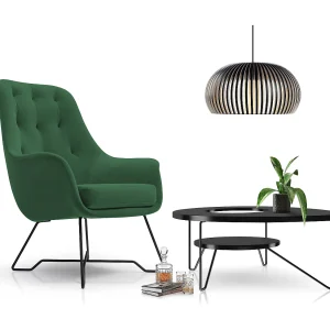 EZO Fauteuil Comfortabele Moderne Designerfauteuil Ergonomische Vulling Stabiele Poten PUR Schuim Comfort Stof 72x83x101cm GROEN EZO Fauteuil Comfortabele Moderne Designerfauteuil Ergonomische Vulling Stabiele Poten PUR Schuim Comfort Stof 72x83x101cm GROEN