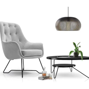 EZO Fauteuil Comfortabele Moderne Designerfauteuil Ergonomische Vulling Stabiele Poten PUR Schuim Comfort Stof 72x83x101cm LICHTGRIJS EZO Fauteuil Comfortabele Moderne Designerfauteuil Ergonomische Vulling Stabiele Poten PUR Schuim Comfort Stof 72x83x101cm LICHTGRIJS