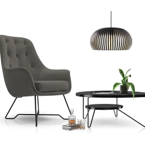 EZO Fauteuil Comfortabele Moderne Designerfauteuil Ergonomische Vulling Stabiele Poten PUR Schuim Comfort Stof 72x83x101cm DONKERGRIJS EZO Fauteuil Comfortabele Moderne Designerfauteuil Ergonomische Vulling Stabiele Poten PUR Schuim Comfort Stof 72x83x101cm DONKERGRIJS