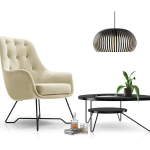 EZO Fauteuil Comfortabele Moderne Designerfauteuil Ergonomische Vulling Stabiele Poten PUR Schuim Comfort Stof 72x83x101cm BEIGE EZO Fauteuil Comfortabele Moderne Designerfauteuil Ergonomische Vulling Stabiele Poten PUR Schuim Comfort Stof 72x83x101cm BEIGE