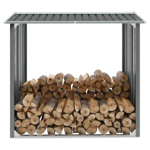 Gegalvaniseerd Stalen Opbergrek voor Haardhout Grijs 172x91x154 cm Gegalvaniseerd Stalen Opbergrek voor Haardhout Grijs 172x91x154 cm