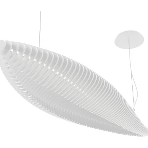 FISH hout en aluminium plafondlamp – moderne stijl – Lengte 142,7 x Breedte 42,8 cm x H 150 cm max – IP20, 26W SMD LED – 3170 lm – 4K – 120º – wit FISH hout en aluminium plafondlamp – moderne stijl – Lengte 142,7 x Breedte 42,8 cm x H 150 cm max – IP20, 26W SMD LED – 3170 lm – 4K – 120º – wit