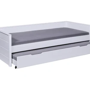 Dream bed 90x200cm met 1 uitschuifbaar bed wit.