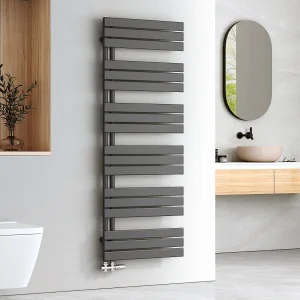 EMKE Handdoekradiator met warmwateraansluiting, Plat Paneel, Zij aansluiting, Antraciet 1599x600mm 958W EMKE Handdoekradiator met warmwateraansluiting, Plat Paneel, Zij aansluiting, Antraciet 1599x600mm 958W