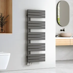 EMKE Handdoekradiator Warm Water, Plat Paneel, Handdoekradiator Zijdelingse Aansluiting, Antraciet 1320x500mm 661Watt EMKE Handdoekradiator Warm Water, Plat Paneel, Handdoekradiator Zijdelingse Aansluiting, Antraciet 1320x500mm 661Watt