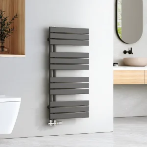 EMKE Plat Handdoekradiator met Warm Water, Zijdelingse Aansluiting, Antraciet, 1041x500mm, 529W