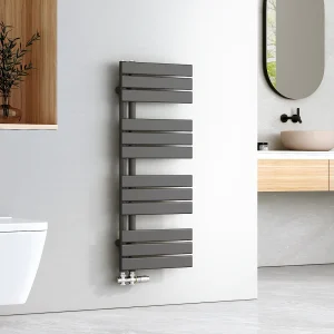 EMKE Platte Handdoekradiator op Waterbasis, Zij-aansluiting, Antraciet 1041x400mm 456Watt