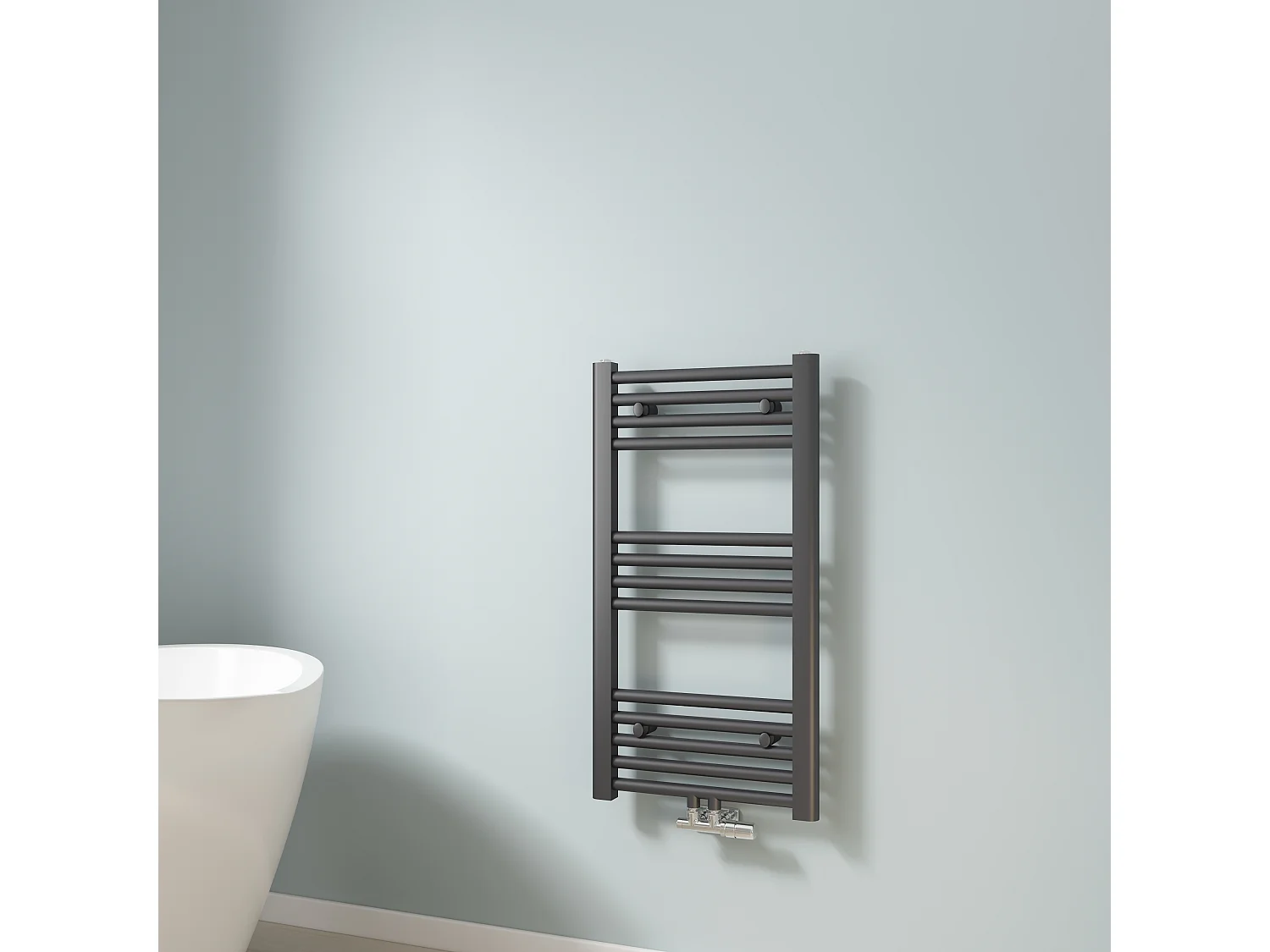 EMKE Handdoekradiator Warmwater, Centrale Aansluiting Handdoekradiator Anthraciet 75x40cm 244 Watt