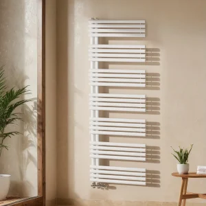 EMKE Handdoekverwarming voor Badkamer, 1660 x 600 mm, Ronde Buizen Handdoekhouder, Handdoekverwarmer, Wit 1075W EMKE Handdoekverwarming voor Badkamer, 1660 x 600 mm, Ronde Buizen Handdoekhouder, Handdoekverwarmer, Wit 1075W