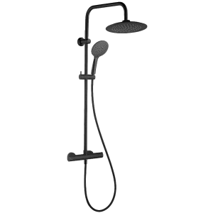 Essegoia matzwarte thermostatische douchekolom – Essebagno Essegoia matzwarte thermostatische douchekolom – Essebagno
