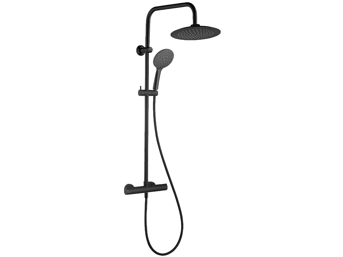 Essegoia matzwarte thermostatische douchekolom - Essebagno