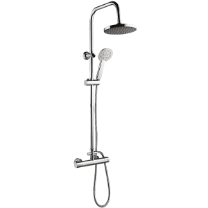 Essemika chromen douchekolom met thermostaatkraan – Essebagno Essemika chromen douchekolom met thermostaatkraan – Essebagno