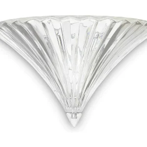 Driehoekige wandlamp in transparant geblazen glas