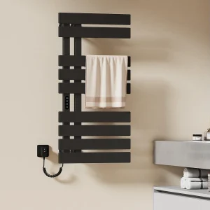 EMKE Elektrische Handdoekradiator 1000 x 500 mm, Zwart 350W, Badkamer Wandmontage EMKE Elektrische Handdoekradiator 1000 x 500 mm, Zwart 350W, Badkamer Wandmontage