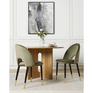 Set van 2 eetkamerstoelen MAGALIA Fluweel Olijfgroen