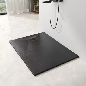 EMKE Douchebak plat antislip SMC douchebak om in te korten, 120×90 cm | Zwart