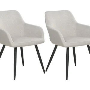 Eetkamerstoel set van 2 fluweel taupe CASMALIA Eetkamerstoel set van 2 fluweel taupe CASMALIA