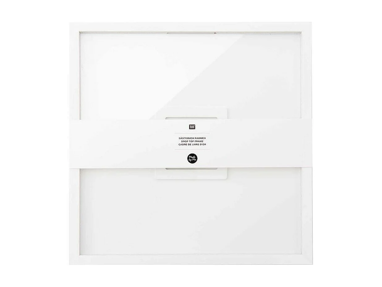 Gastenboek vierkant wit houten frame - 30 x 30 cm