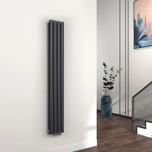EMKE Design Radiator – Ovale Buizen – 160×24 cm – Dubbel – Mat Antraciet – 623 W – Verwarming Alle Ruimtes