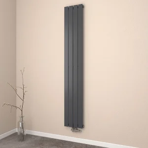 EMKE Radiator – Plat Design – Mat Zwart – 180×30 cm – 627 W – Kolomradiator Vertical – Verwarming voor Alle Ruimtes