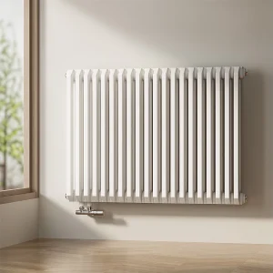 EMKE Design Radiator – D-Vormig – Glanzend Wit – 60×84 cm – 1383 W – Centrale Verwarming Alle Ruimtes