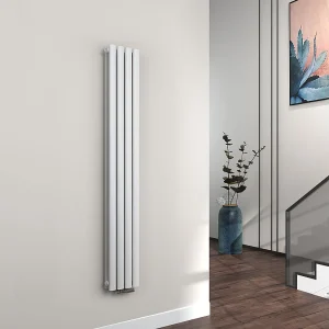 EMKE Design Radiator – Ovale Buizen – 160×24 cm – Dubbel – Glanzend Wit – 623 W – Verwarming Alle Ruimtes
