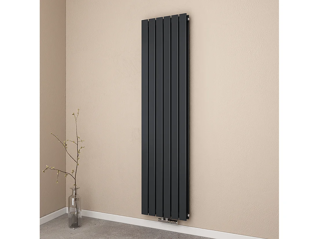 EMKE Radiator - Dubbel-Laags Plat - Mat Antraciet - 180x46 cm - 1670 W - Kolomradiator Vertical - Verwarming voor Alle Ruimtes