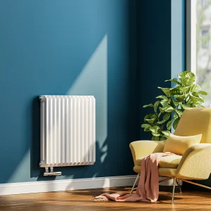 EMKE Design Radiator – D-Vormig – Glanzend Wit – 60×60 cm – 969 W – Centrale Verwarming Alle Ruimtes