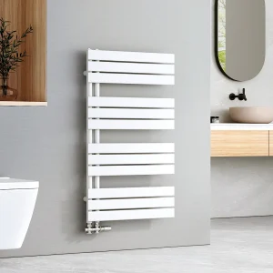 EMKE Handdoekradiator – Plat Design – Glanzend Wit – 104×60 cm – Verwarming Badkamer