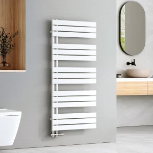 EMKE Handdoekradiator – Plat Design – Glanzend Wit – 132×60 cm – Verwarming Badkamer